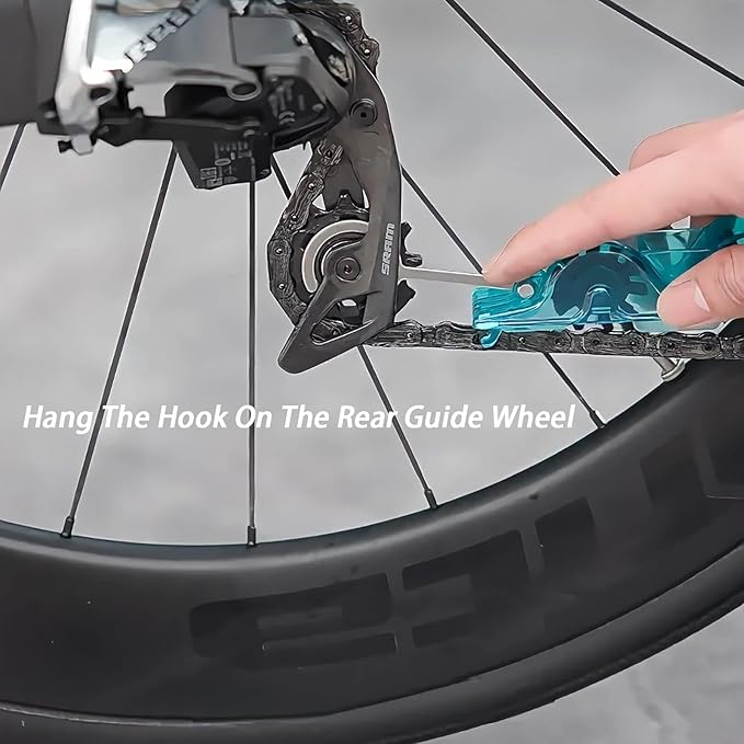 Bike Chain Cleaning Tool, Chain Scrubber with 360° Automatic Brushes, No Chain Removal Drivetrain Maintenance Kit for Mountain Bike,Road Bike,Ebike and Trail Bikes (green)