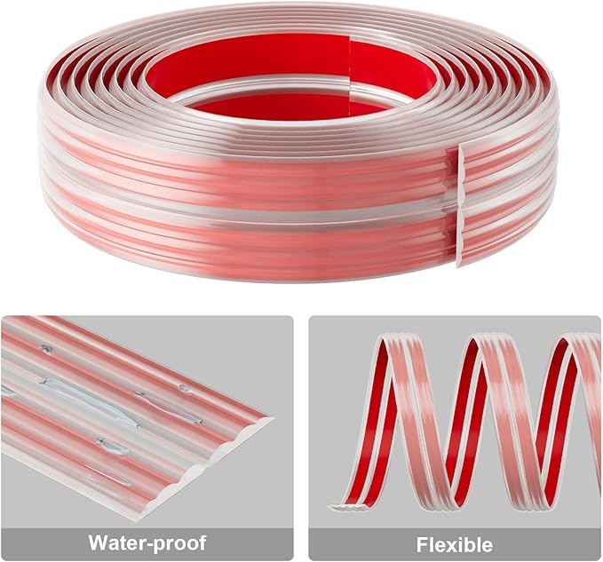 Wall Corner Protector & Edge Guard，Peel and Stick Wall Trim Moulding Inside & Outside Corner Molding Trim Caulk Strip, Self Adhesive Trim for Wall Edge,Ceiling,Countertop, 0.8” W x20’ L，Clear