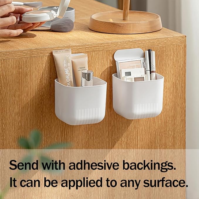 MORNITE Fridge Magnetic Cup Storage Rack, Magnetic Locker Organizer for Pen, Holder for Laundry, Board, Desks, Dresser, White
