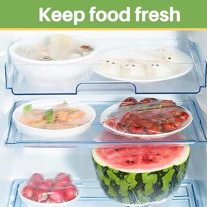 MAQIHAN 300 Bowl Covers Bread Proofing - Extra Large Plastic Wrap for Food Sourdough Bread Baking Rising Elastic Reusable Plate Covers Outdoor Food Fresh Keeping Bags Shower Cap Hair Deep Conditioning