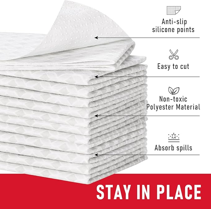 Cooyes French Door Refrigerator Liners 17.7" x 36", Absorbent Strong Grip Fridge Mats Machine Washable, Non-Adhesive Refrigerator Shelf Liner for Fridge Bins & Kitchen Cabinets