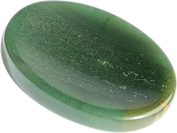 Green Jade Worry Stone – Natural Thumb Stone for Anxiety & Stress Relief – Healing Crystal for Meditation, Reiki, Positive Energy & Gift for Men and Women