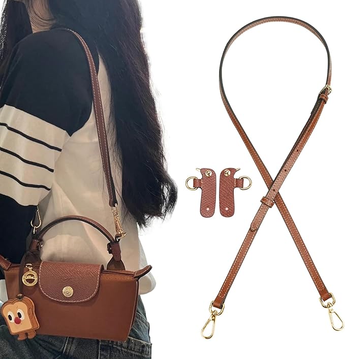Jiesinlov Leather Bag Shoulder Strap Replacement Crossbody Adjustable Conversion Kit Fit for Mini Pouch