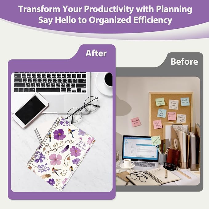 2026 Planner, Weekly and Monthly Calendar Academic Planner, Jan 2026 - Dec 2026, Planning Agenda Book for Desk Accessories and School Supplies - A5 (6.3'' x 8.5'')