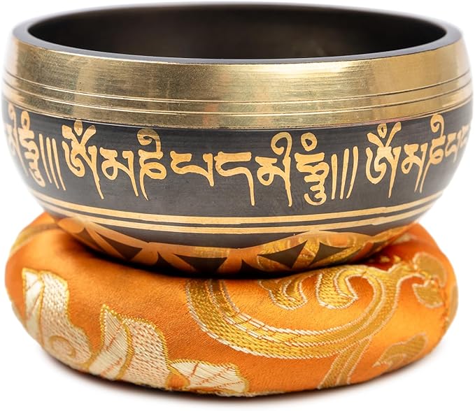 Tibetan Singing Bowl Set Brass - Master Healing Grade - Authentic Handcrafted Sound Bowl by Himalayan Bazaar