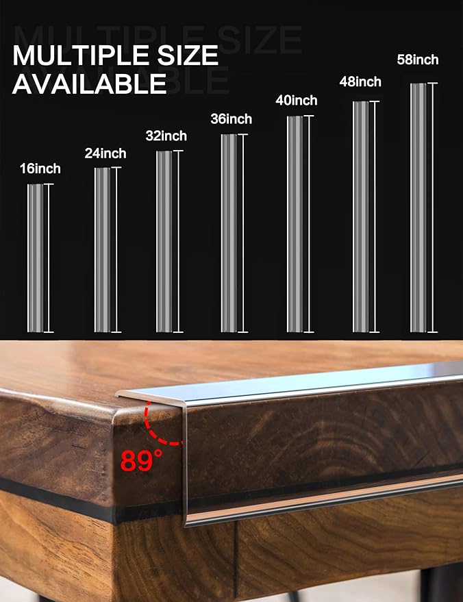 12PCS Clear Self-Adhesive Night Stand Corner Protectors，Corner Guards & Edge Protector for Wall Door Frame Cabinet Baseboard & Door, Table, Stair (3x60cm/1.18x23.62in)