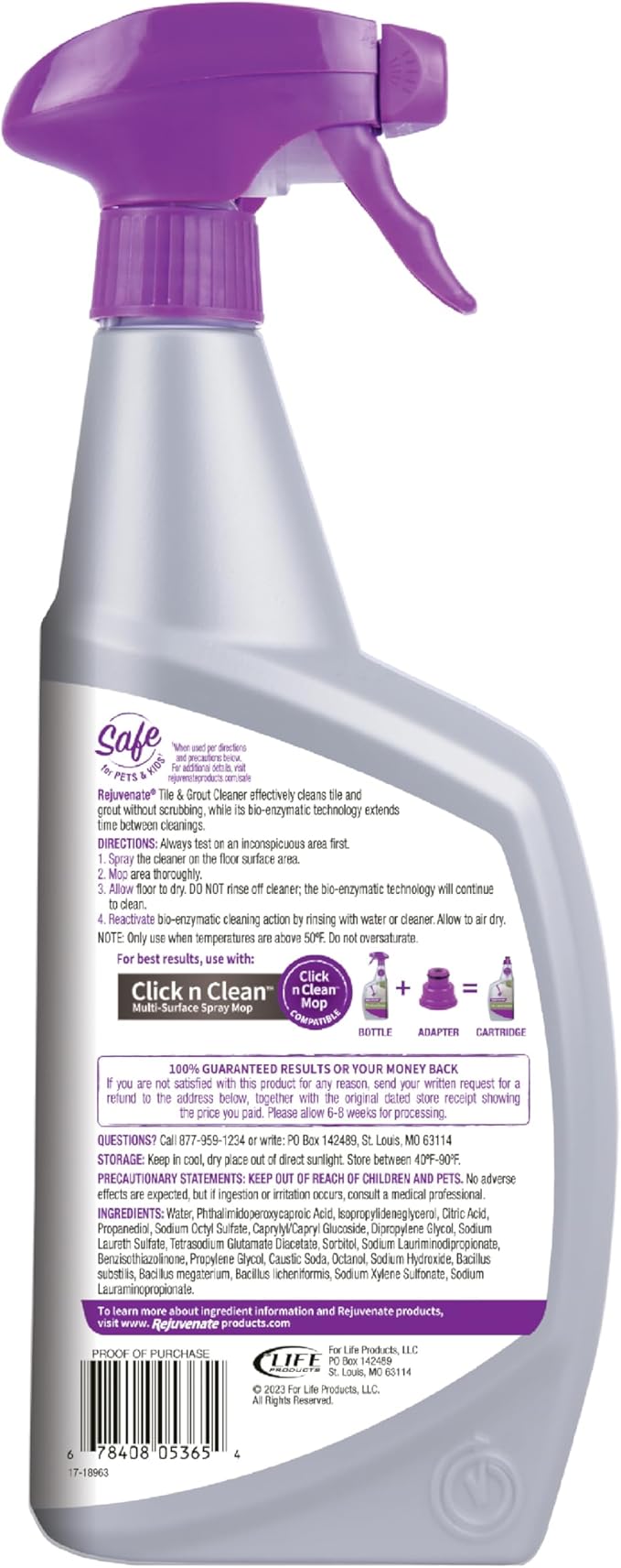 Rejuvenate Bio-Enzymatic Scrub Free Tile and Grout Cleaner Lightens and Brightens Every Time (32oz) (Pack of 2)