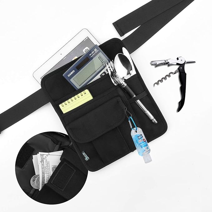 Beautyflier Premium Quality Waiter/Maid Waist Money Pouch - Restaurant/Hotel Bar Apron Bag With Adjustable Belt