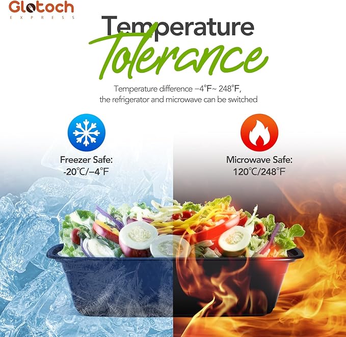 Meal Prep Containers 38oz-50 Pack (100-Piece) Reusable Large Food Storage Containers with Lids Microwave, Freezer, Dishwasher Safe - Leakproof & BPA Free Durable Plastic Bento Box for To Go Take Out