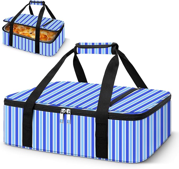Coobiiya Insulated Casserole Carrier – Portable Tote for Hot or Cold Food, Warmer & Cooler Bag Lunch Bag, Fits 9" x 13" Baking Dish, Ideal for Potluck Parties