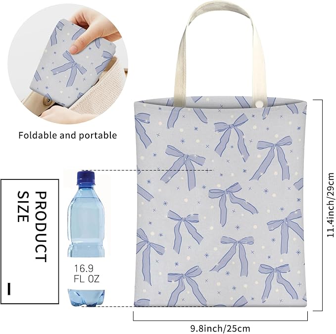 Cute Car Trash Can, Hanging Canvas Car Back Seat Organizer and Storage Bag, Funny Car Trash Bag for Travelling, Outdoor Cute Blue Bow Star