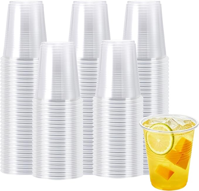 Lamosi 100 Pack 5 oz Clear Plastic Cups, Disposable Party Cups, Small Clear Plastic Cocktail Tumblers for Mouthwash Bathroom, Tasting, Drinking