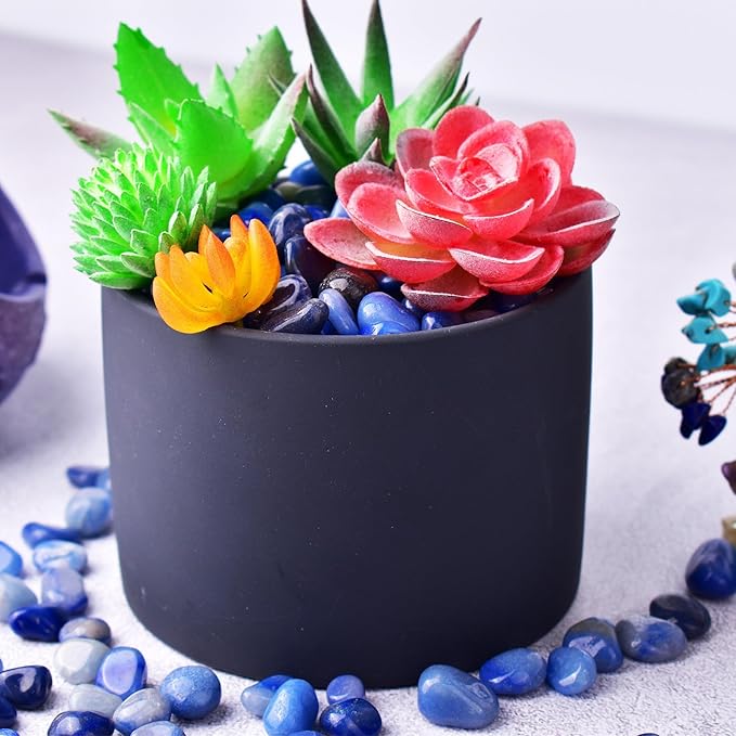 Polished Blue Aventurine Crystals - 72 Pcs, 0.5" 10 oz Handpicked Natural Tumbled Gemstones Rocks, Pebbles for Reiki, Chakra, Healing Home Decor