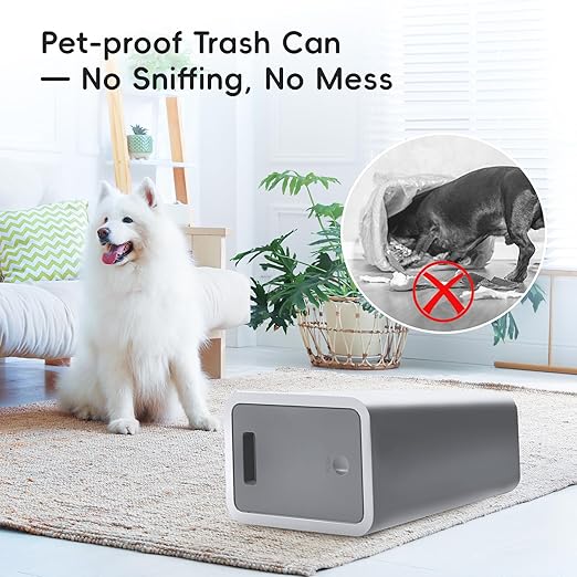 Lysam Small Trash Can, 3 Pack 4 Gallons Bathroom Garbage Can with Lid Press-Top, Small Waste Basket with Trash Bags, Slim Plastic Garbage Bin for Dorm, Office, Bedroom, Kitchen, Living Room (Grey)