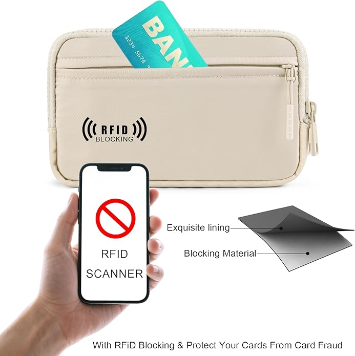 Checkered WristleWallets for Women, RFID Wallet Crossbody with 4 Zippers, Credit Card Holder Cell Phone Organizer