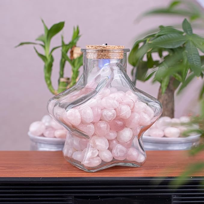 Polished Natural Rose Quartz Crystals - 72 Pcs, 0.5" 10 oz Handpicked Natural Tumbled Gemstones Rocks, Pebbles for Reiki, Chakra, Healing Home Decor