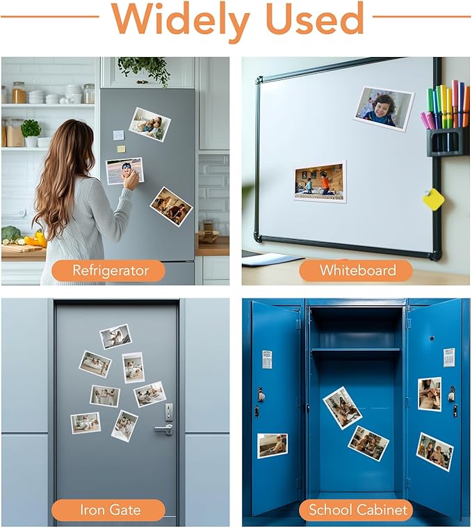 Magnetic Picture Frame, 30 Pcs Magnetic Picture Frames for Refrigerator 4x6, Magnetic Photo Frames with White Border, Refrigerator Magnets for Pictures Suitable Home, School, Office (white, 4x6-30pcs)
