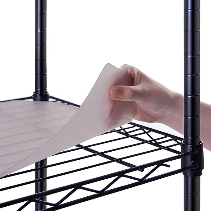Poofzy Wire Shelf Liner 14" X 24", Non-Adhesive Plastic Shelf Liners for Wire Shelving, Waterproof Protector Mats (5PK, Gray)