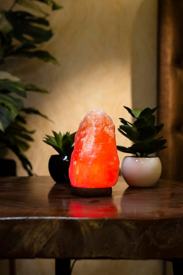 Salacia Himalayan Color Changing Salt Lamp, Night Light Lamp, Crystal Pink Large USB Salt Rock Lamp for Home Decor, USB Himalayan Salt Lamps with Wooden Base, Salt Lamp