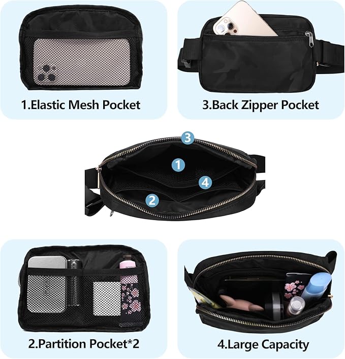 VOROLO Fanny Pack For Women And Men Crossbody Bag Belt Bag with Adjustable Strap Graduation Gifts