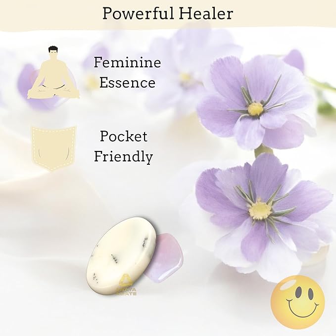 Dendritic Agate Worry Stones – Crystal Thumb Worry Stone for Anguish, Stress – Relaxing and Soothing Balance Stones for Meditation, Stress Relief – Healing Stones and Crystals for Men and Women