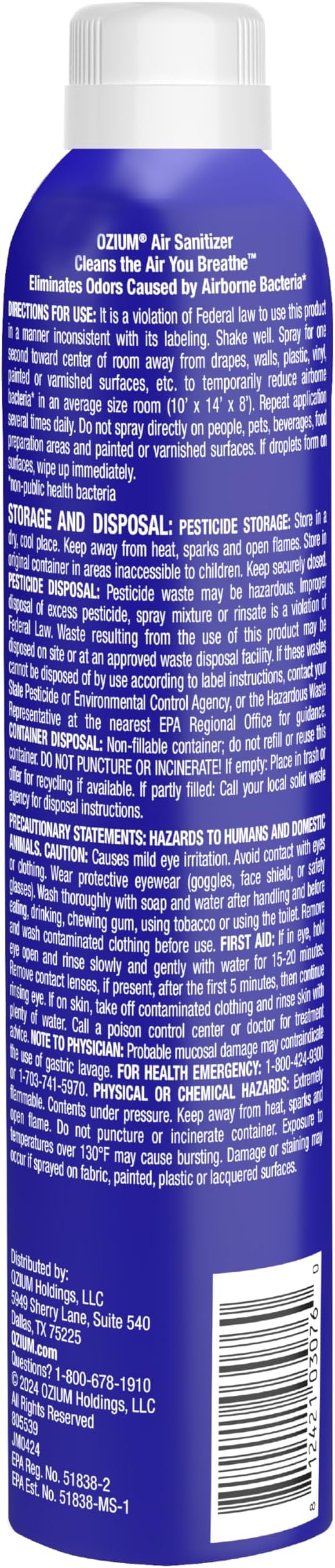 Ozium® 8 Oz. Air Sanitizer & Odor Eliminator for Homes, Cars, Offices and More, Original Scent - 3 Pack