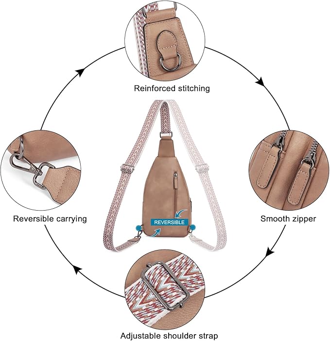 CLUCI Crossbody Bags for Women Men, Leather Sling Bag Cross Body Backpack for Woman Gifts for Women Birthday Unique