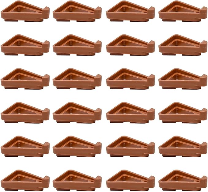 24pcs Plant Pot Feet, Invisible Flower Pot Risers, Pot Lifters Support, Triangle Feet Lifter, Terra Cotta Pot Toes for Indoor Outdoor Planters & Gardening Plant Container (Brick-red)