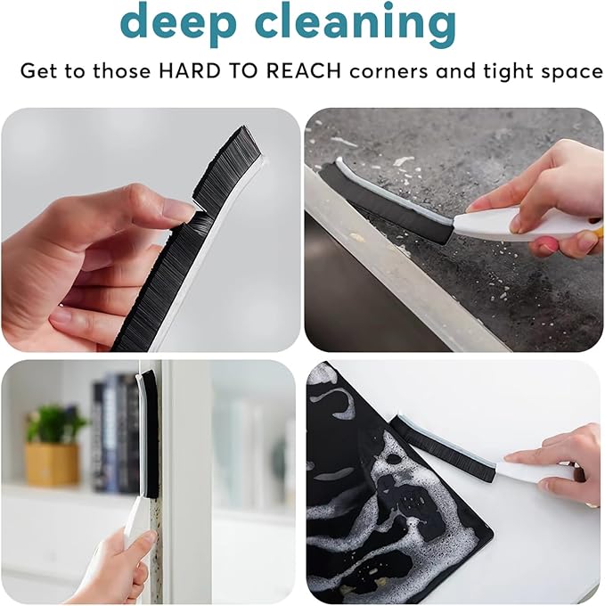 Crevice Brushes for Cleaning, Gap Cleaning Brush with Long Stiff V-Shaped Bristles Household Use for Bathroom/Tiles/Kitchen（4pcs）