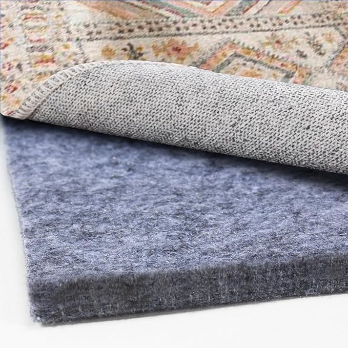 Felt Rug Pad - 1/2" 4x6 Foot Extra Large Area Liner for All Floors and Trims, Thick Pad for Hardwood Floors Under Rugs, Keeps Rugs Softly and Securely in Place