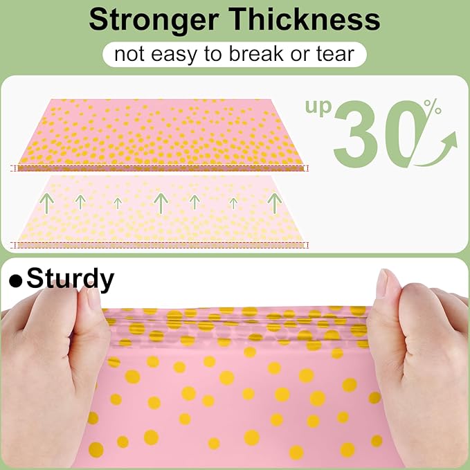 misaya 6 Packs Dot Disposable Table Cloth, 54 x 108 Inch Waterproof Plastic Tablecloth, Rectangle Gold Dots in Pink Table Covers for Mother's Day, Picnic, Birthday, Party