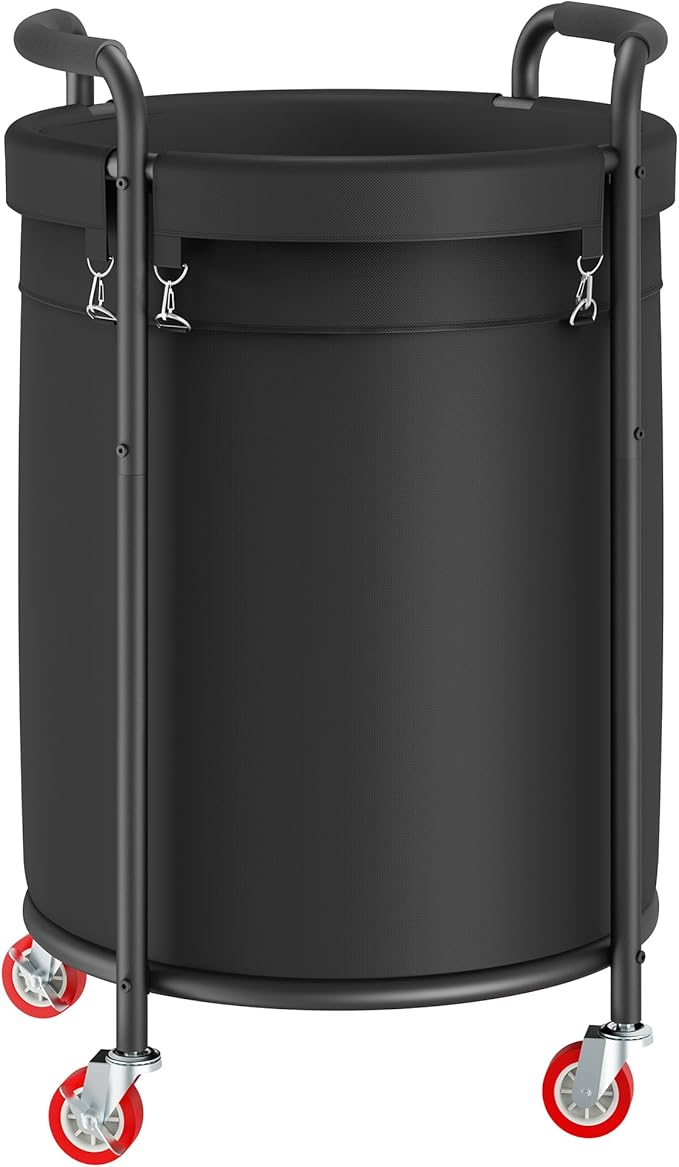 FAVOOSTY Laundry Hamper with Shelf, 70L Laundry Basket Organizer, Laundry Hamper with Shelf, 2 Section Laundry Sorter for Laundry Room Organization (Black1)