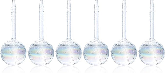 Mission Gallery Clear Plant Watering Globes Set of 6 - Small Self Watering Globes for Indoor & Outdoor Plants - Automatic, Glass Watering Bulbs for Daily Use, Plant Watering Devices
