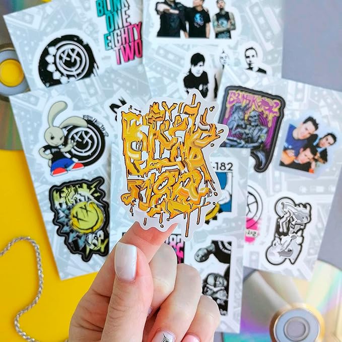 BulbaCraft Stickers for Adults, Rock Band Stickers Skateboard, 35 Pieces of Strong Adhesive and Waterproof Decals, Guitar and Laptop Decals for Teens, Gifts for Women & Men