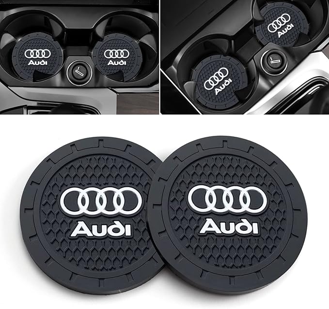 Car Cup Holder Coaster for Audi Recessed Silicone Cupholder Coaster Interior Accessories 2.75in 2Pack