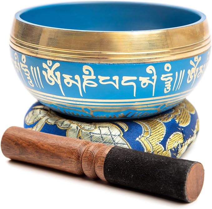 Tibetan Singing Bowl Set Brass - Master Healing Grade - Authentic Handcrafted Sound Bowl by Himalayan Bazaar