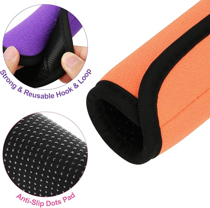 Cosmos 5 Pcs Luggage Handle Wraps Soft Neoprene Grip Handle Cover Detachable Luggage Identifier for Luggage Suitcase Travel Bag Trolley Case Travel Accessories (5-Color (Anti-Slip))