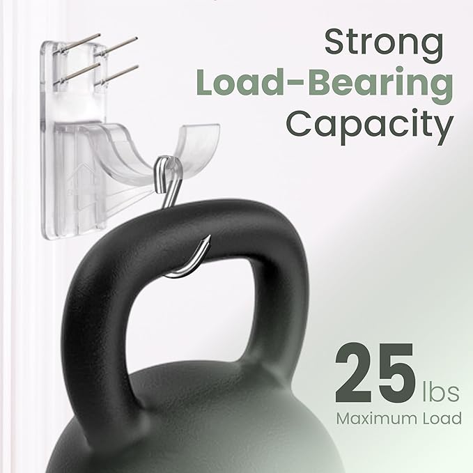 No Adhesive Heavy Duty Curtain Rod Holders with Wide Hook, 5X Stronger Than Adhesive Curtain Rod Hooks,Tension Curtain Rod Bracket for Wall with Pin Guide, Curtain Wall Mount (12 Pack, For 1.25" Rods)
