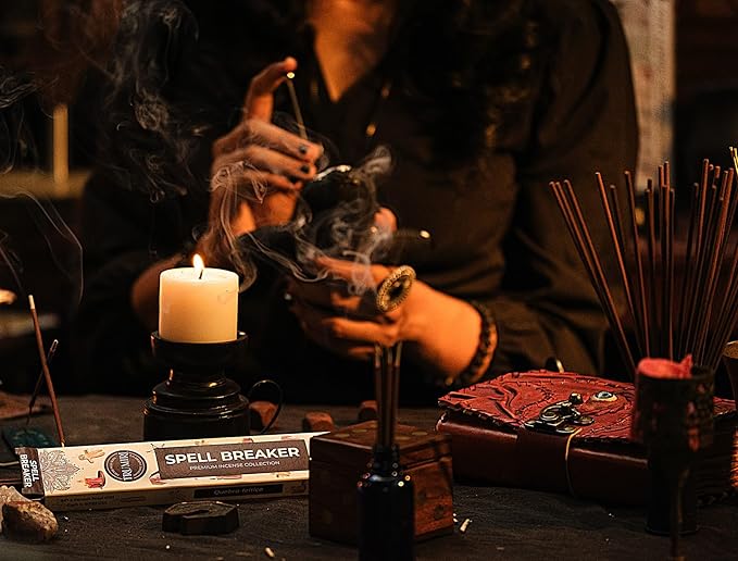 Witchcraft Incense Sticks - Total 120 Insence-Sticks (20 Insense x 6 Inscents) - for Wiccan Witches Brew Wicca Witch Voodoo Spell Pagan Black Magic Protection Against Jealousy + Burner Holder