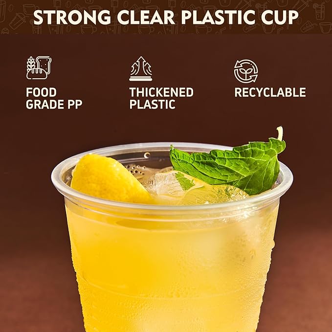 YEEHAW 7 oz Plastic Cups, 100 Pack - Clear Disposable Drinking Water Cups for Cold Beverages, Ideal for Party