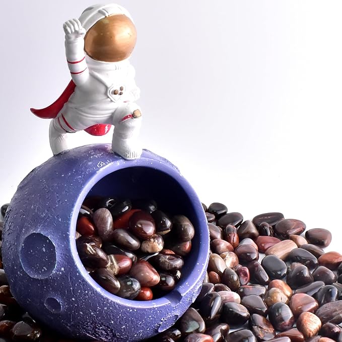 Polished Petrified Wood Crystals - 72 Pcs, 0.5" 10 oz Handpicked Natural Tumbled Gemstones Rocks, Pebbles for Reiki, Chakra, Healing Home Decor