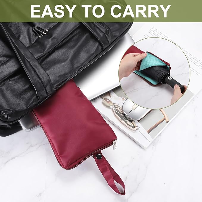 uxcell Wet Umbrellas Bag, 11 x 5 Inch Waterproof Oxford Cloth Reversible Umbrellas Sleeve Cover Portable Waterproof Case for Wet Travel Folding Umbrellas Travel Home Outdoor, Dark Green