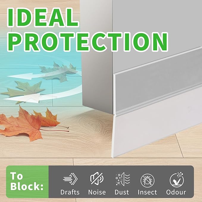 Weather Stripping Door Seal – 33ft Flexible Silicone, Strong Adhesive, Seals Medium Gaps for Winter Cold Draft Protection and Energy Efficiency