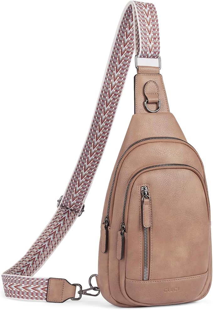 CLUCI Crossbody Bags for Women Men, Leather Sling Bag Cross Body Backpack for Woman Gifts for Women Birthday Unique
