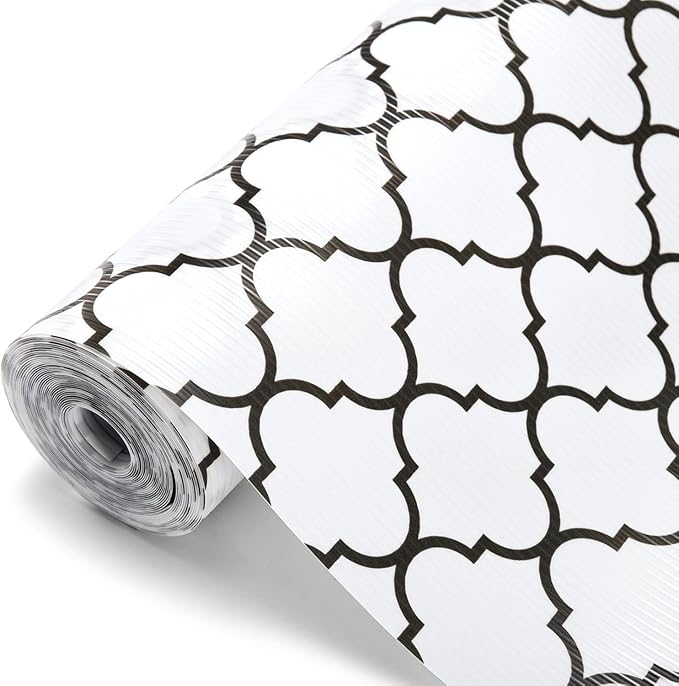 Glotoch 2 Rolls Non-Adhesive Shelf Liners for Kitchen Cabinets, Non-Slip Drawer Liners for Kitchen, Waterproof Cabinet Liners for Shelves/Dresser/Refrigerator/Bathroom, 17.5" x 30 FT, White