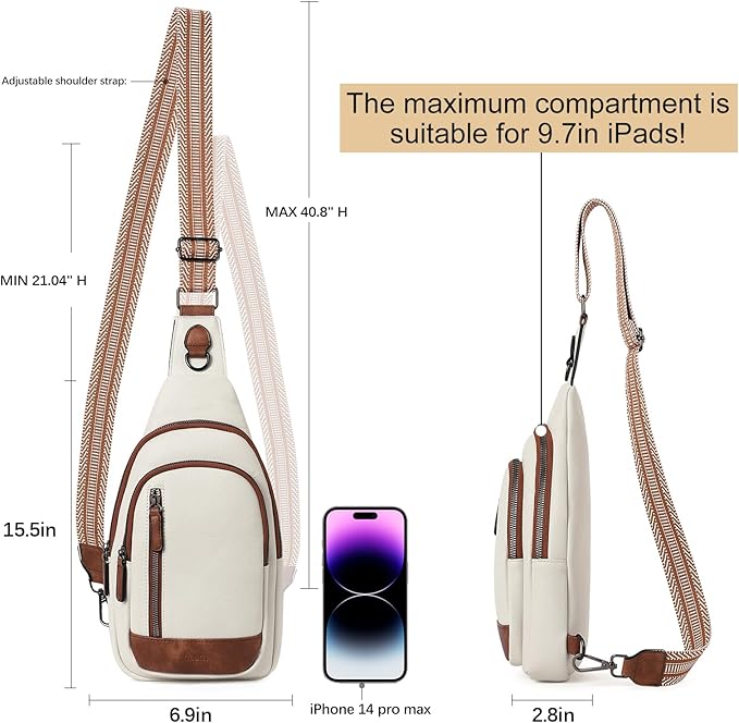 CLUCI Crossbody Bags for Women Men, Leather Sling Bag Cross Body Backpack, Unique Birthday Gifts for Women