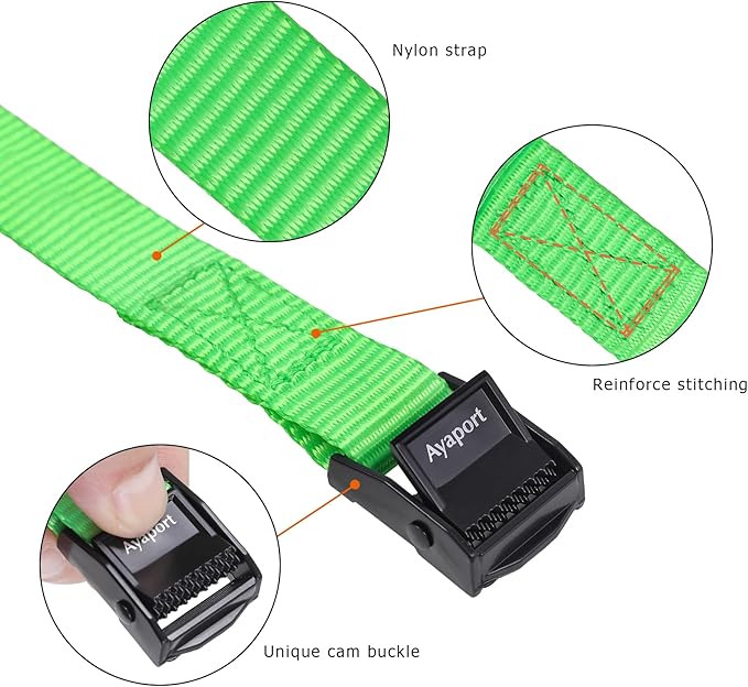Ayaport Lashing Straps with Buckles Adjustable Cam Buckle Tie Down Cinch Strap for Packing