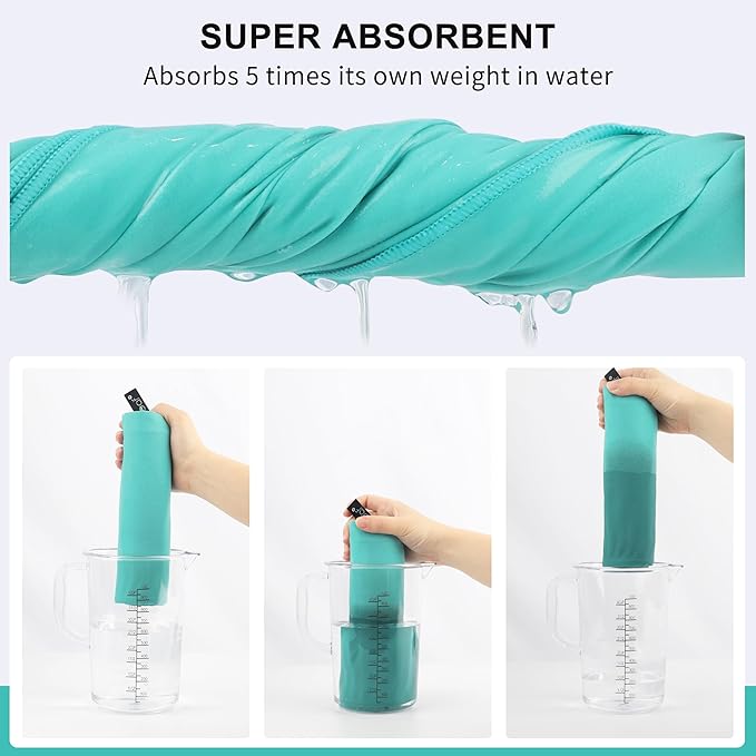 Rainleaf Microfiber Towel: Perfect for Travel, Gym, & Camping. Quick Dry - Super Absorbent - Ultra Compact - Lightweight. Suitable for Trips, Beach, Showers, Backpacking, Pool