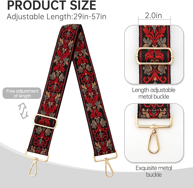 Purse Straps Replacement Crossbody Wide Bag Strap for Purses Adjustable Shoulder Straps for Women Bags