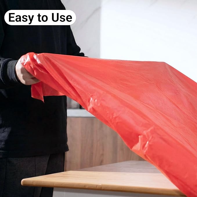 Auros Premium Plastic Tablecloths 10 Pack, 54 x 108 Inch Rectangle Disposable Table Covers for 8FT Tables, Thick & Durable, Waterproof & Spill-Proof, Easy Cleanup for Parties, Wedding, Party Red